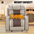 Spacious Faux Leather American-Style Recliner Chair for Living Room