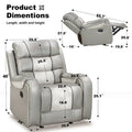 Spacious Faux Leather American-Style Recliner Chair for Living Room