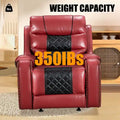 Spacious Faux Leather American-Style Recliner Chair for Living Room