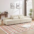 Beige Modular Corduroy Sleeper Sofa and Sectional Set - Versatile 3-in-1 Design