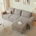 HOOOWOOO L-Shaped Upholstered Sofa with Stylish Metal Legs