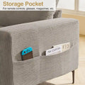HOOOWOOO L-Shaped Upholstered Sofa with Stylish Metal Legs