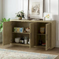 Spacious 3-Door Vintage Sideboard with Adjustable Shelves and Black Handles