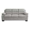 80-Inch Hugh Sofa - Gray Polyester Upholstery, Soft Foam Cushions, Sturdy Solid Wood Frame