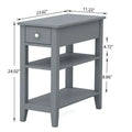 Compact End Table with Drawer and Shelf - Dimensions: 11.22D x 23.62W x 24.02H