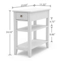 Compact End Table with Drawer and Shelf - Dimensions: 11.22D x 23.62W x 24.02H
