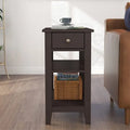 Compact End Table with Drawer and Shelf - Dimensions: 11.22D x 23.62W x 24.02H