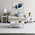 Storage Shelf Coffee Table with Sturdy Solid Wood Legs