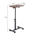 Mieres Adjustable C-Shaped End Table with Metal Frame - Mobile 360° Flip Swivel Couch Table