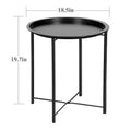 Javlergo Set of 2 Folding Round Steel TV Tray Tables - Compact Side Tables, No Assembly Needed - Dimensions: 18.5 x 18.5 x 19.7 in