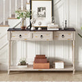 Entryway Console Table with Drawers and Extended Shelf
