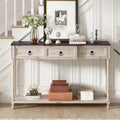 Entryway Console Table with Drawers and Extended Shelf
