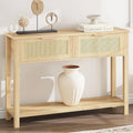 Console Table with 2 Rattan Drawers for Entryway