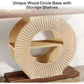 Rustic Wood Console Table with Storage Shelves for Living Room Entryway