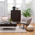 Rye Studio Contemporary 46-Inch Wide Espresso Oak Coffee Table with 2 Drawers - Dimensions: 28W x 46L x 16.5H