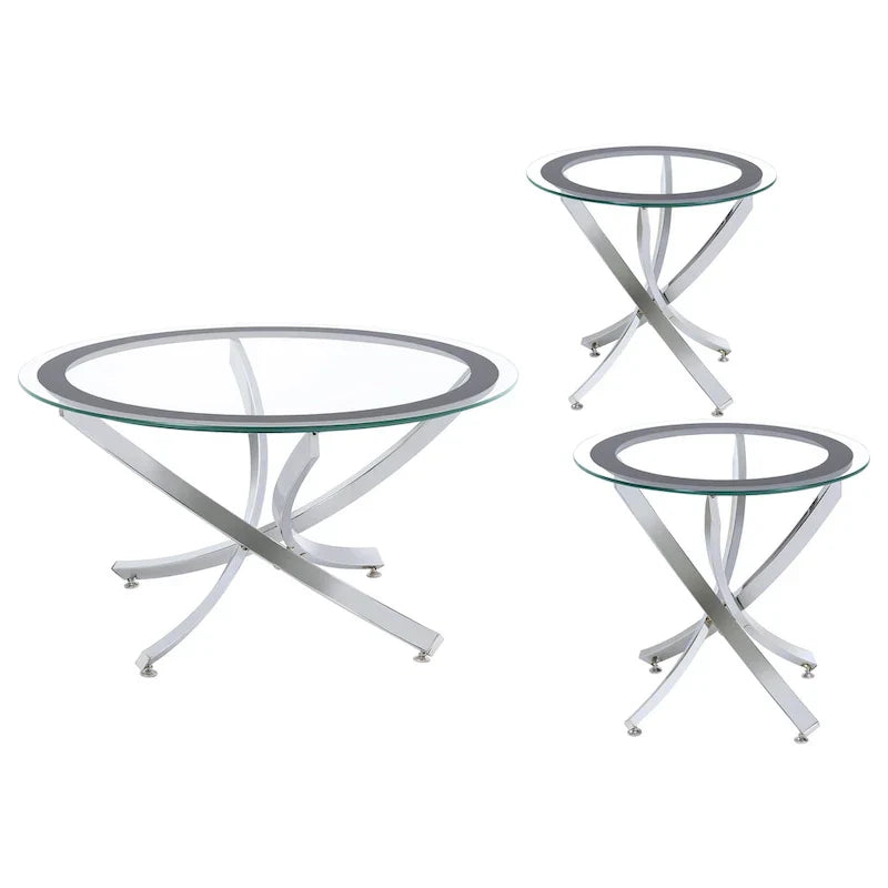 Brooke Round Glass-Top Coffee Table Collection