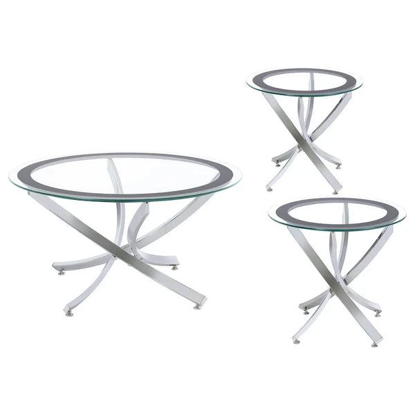 Brooke Round Glass-Top Coffee Table Collection