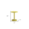 HomeRoots 22-Inch Yellow Wood Round Pedestal End Table