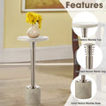 Modern Round Marble Pedestal Accent Table