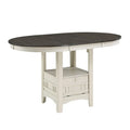Glee Extendable Counter Height Table (42-60 Inches) in Antique White and Brown