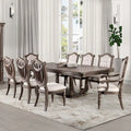 Furniture of America Cassian Classic 9-Piece Expandable Dining Set in Weathered Oak Solid Wood