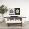 Sohan Dark Elm Oval Dining Table - Dimensions: 91.0L x 38.0W x 30.0H