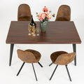 HomyLin 63-Inch Rectangular Dining Table for 4-6 People with Wooden Top and Metal Legs