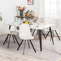 HomyLin 63-Inch Rectangular Dining Table for 4-6 People with Wooden Top and Metal Legs