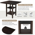 5-Piece Wooden Counter Height Dining Set with Cushioned Chairs and Storage Shelves