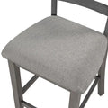 5-Piece Wooden Counter Height Dining Set with Cushioned Chairs and Storage Shelves