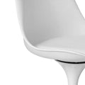 Mid-Century Modern Swivel Tulip Accent Chair with Plush Cushioned Seat in White Polypropylene