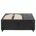 Rattan Storage Cabinet with 2 Doors, Adjustable Shelves, and 3 Drawers