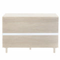 Rattan Storage Cabinet with 2 Doors, Adjustable Shelves, and 3 Drawers