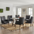 Set of 6 Albert Farmhouse Upholstered Solid Wood Dining Chairs by HULALA HOME