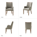 Set of 6 Albert Farmhouse Upholstered Solid Wood Dining Chairs by HULALA HOME