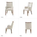 Set of 6 Albert Farmhouse Upholstered Solid Wood Dining Chairs by HULALA HOME