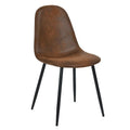 HomyLin Set of 4 Suede Dining Chairs with Black Metal Legs - Stylish Side Accent Chairs