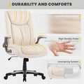 Extra-Wide Heavy-Duty High Back Executive Office Chair with Flip-Up Arms and Thick Seat – Supports Up to 400 lbs for Home Office Use