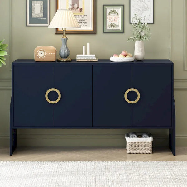 Four-Door Metal Handle Storage Cabinet for Living Room and Bedroom