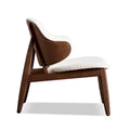 Beck Mid-Century Modern Boucle Wingback Accent Chair in Walnut by Furniture of America