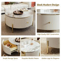 Contemporary Round Coffee Table Featuring Storage Drawers