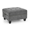 Grey Chenille L-Shaped Modular Sectional Sofa Set with Three Individual Chairs and Three Corner Pieces - Dimensions: 116W x 89.5D x 36.5H