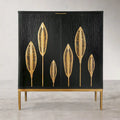 Evari Mid-Century Modern 2-Door Accent Cabinet in Antique Gold - Stylish Sideboard Storage for Living and Dining Rooms