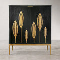 Evari Mid-Century Modern 2-Door Accent Cabinet in Antique Gold - Stylish Sideboard Storage for Living and Dining Rooms