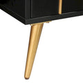 Evari Mid-Century Modern 2-Door Accent Cabinet in Antique Gold - Stylish Sideboard Storage for Living and Dining Rooms