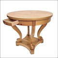 Small Round Dining Table with Curved Legs in Farmhouse Style