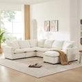 Nestfair Contemporary U-Shaped Modular Sofa Set - 7-Seater Chenille Sectional Couch with 2 Included Pillows