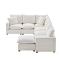Nestfair Contemporary U-Shaped Modular Sofa Set - 7-Seater Chenille Sectional Couch with 2 Included Pillows