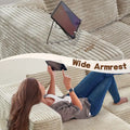 OVIOS Cozy Long Plush Chaise Sofa - No Assembly Needed