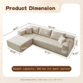 OVIOS Cozy Long Plush Chaise Sofa - No Assembly Needed